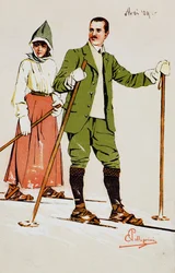 Zwei Skifahrer, 1909